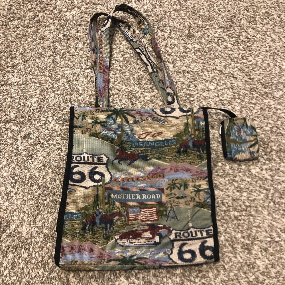 Route 66 Tapestry Travel Tote Bag - Picture 4 of 14